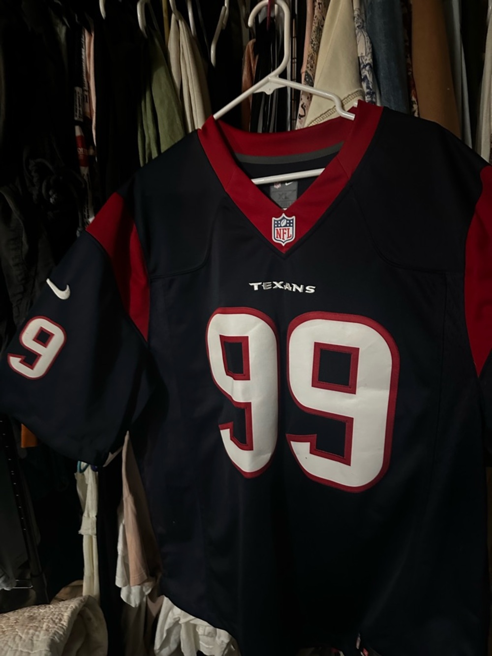 Nike Houston Texans #99 Men's NFL Jersey - Navy/Red JJ WATT - Picture 2 of 3